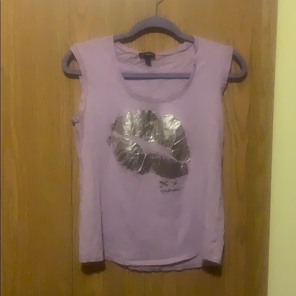 Gold lips express design tank top